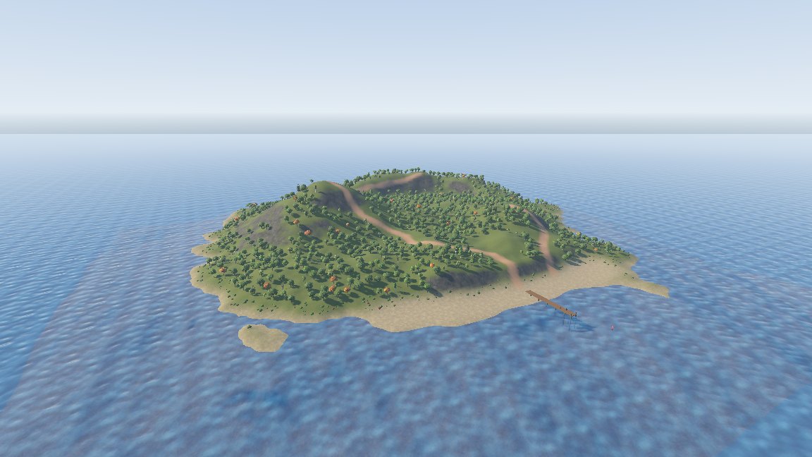 The finished island in Godot