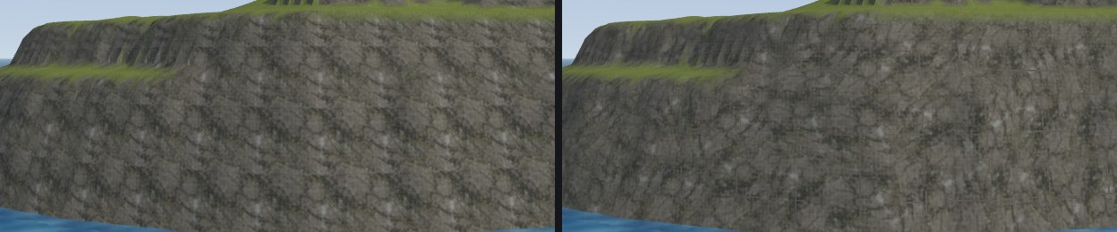 Tile 256 with detile 0 on the left and 0.7 on the right