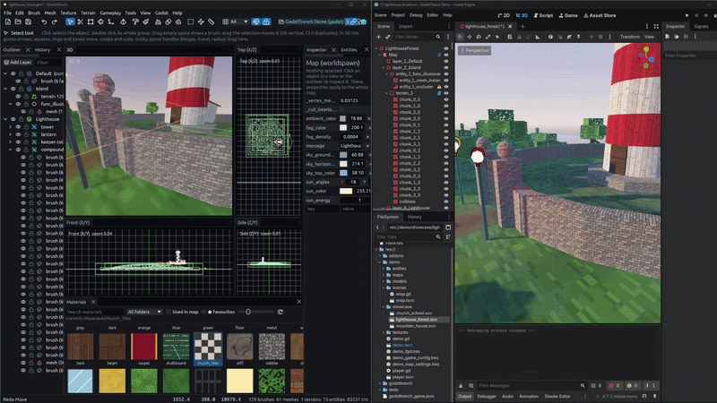 Edits in GodotTrench showing up in the Godot editor before saving